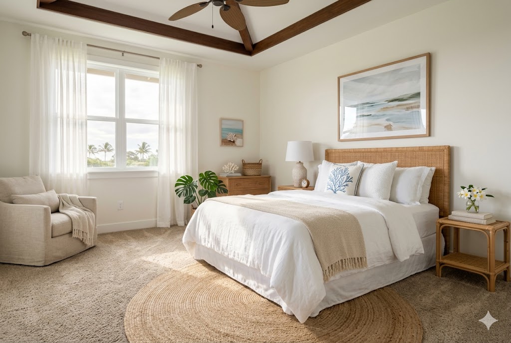 Carpet installation in Maui home