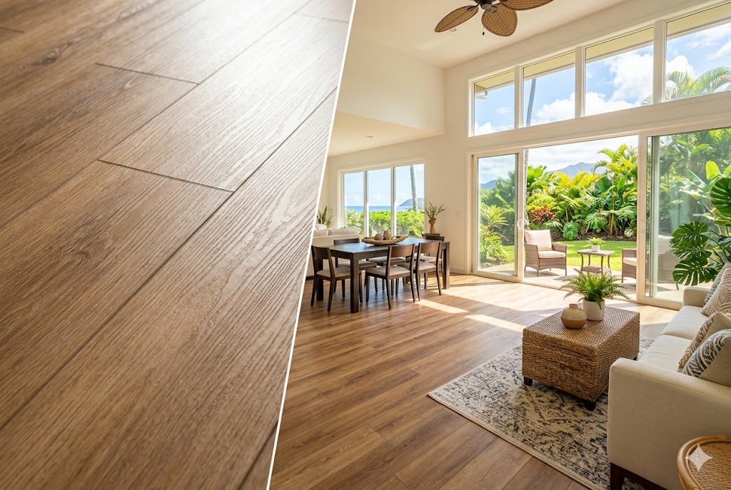 Luxury vinyl plank flooring — waterproof, beautiful